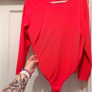 YITTY Red Scoop-Neck Bodysuit